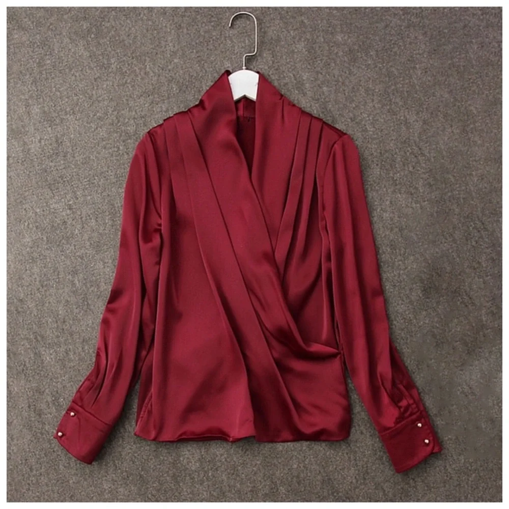 Silky Soft Draping Blouse Top - Picture 4 of 9